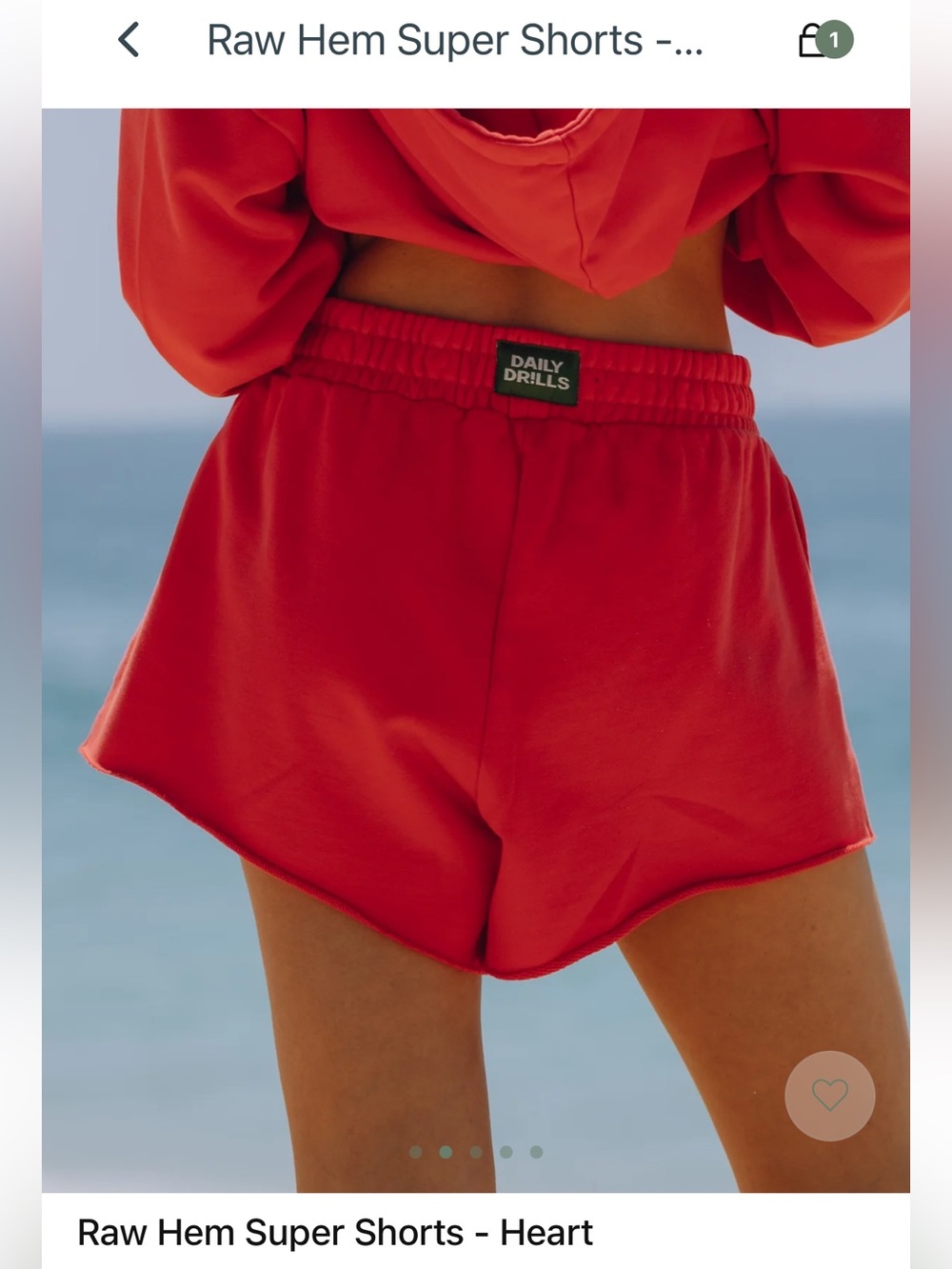 Daily Drills Raw Hem Super Shorts - Heart Red